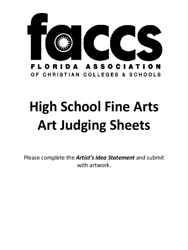 Fine Arts Judging Sheets Fill and Sign Printable  Form