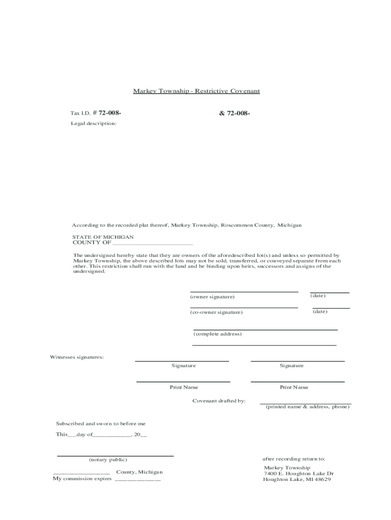 MARKEY TOWNSHIP ASSESSING DEPARTMENT LAND DIVISION and  Form