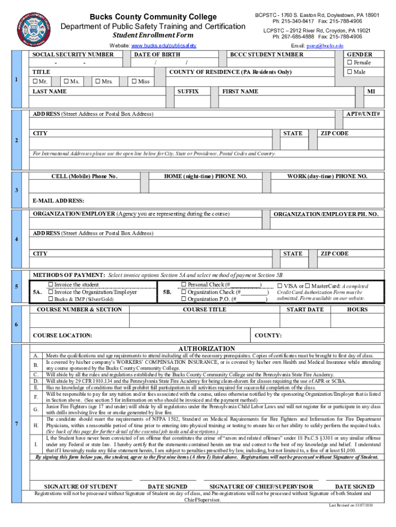 Resident Course Catalog Bucks County Community College  Form