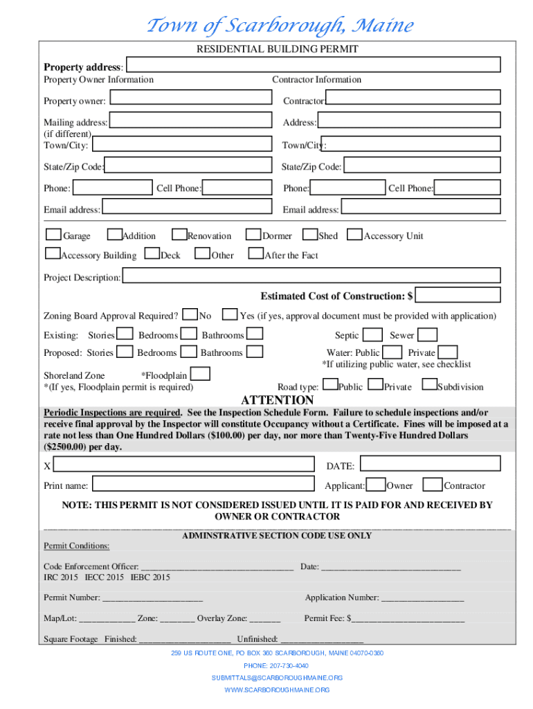 Town of Scarborough PB Application Form PDF
