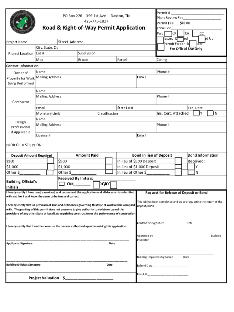 DEPARTMENT of Planning &amp;amp; Inspections Fee MUNICIPAL  Form