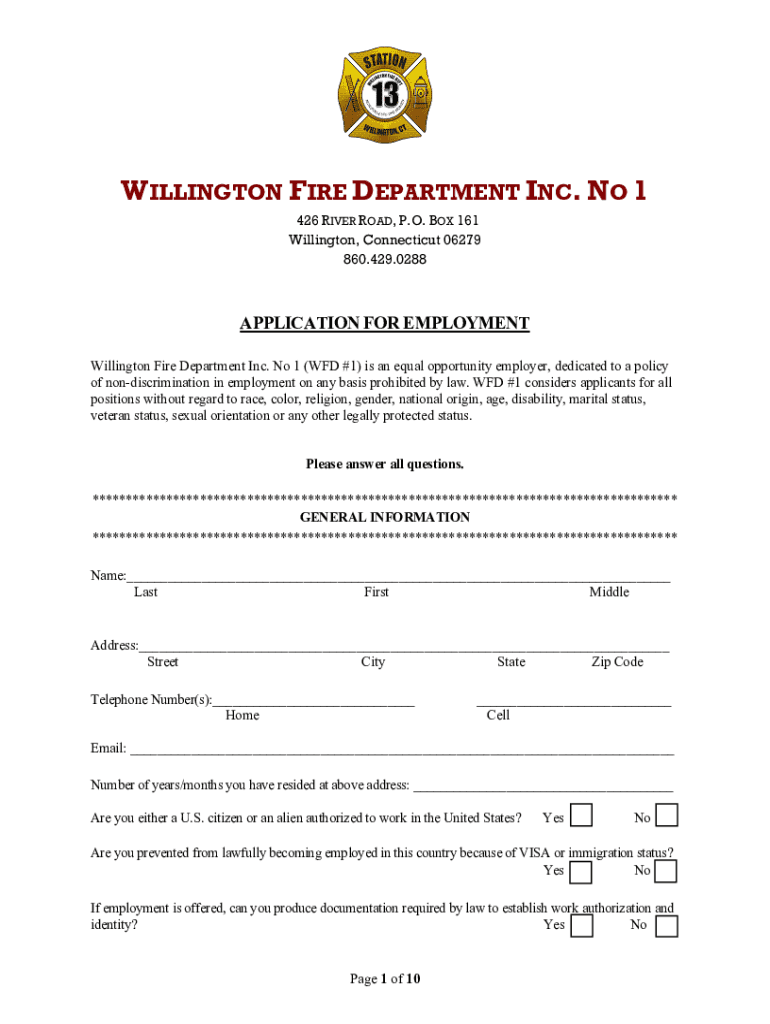 Mail Willingtonfire OrgAbout UsWillington Fire Department #1 About Us  Form