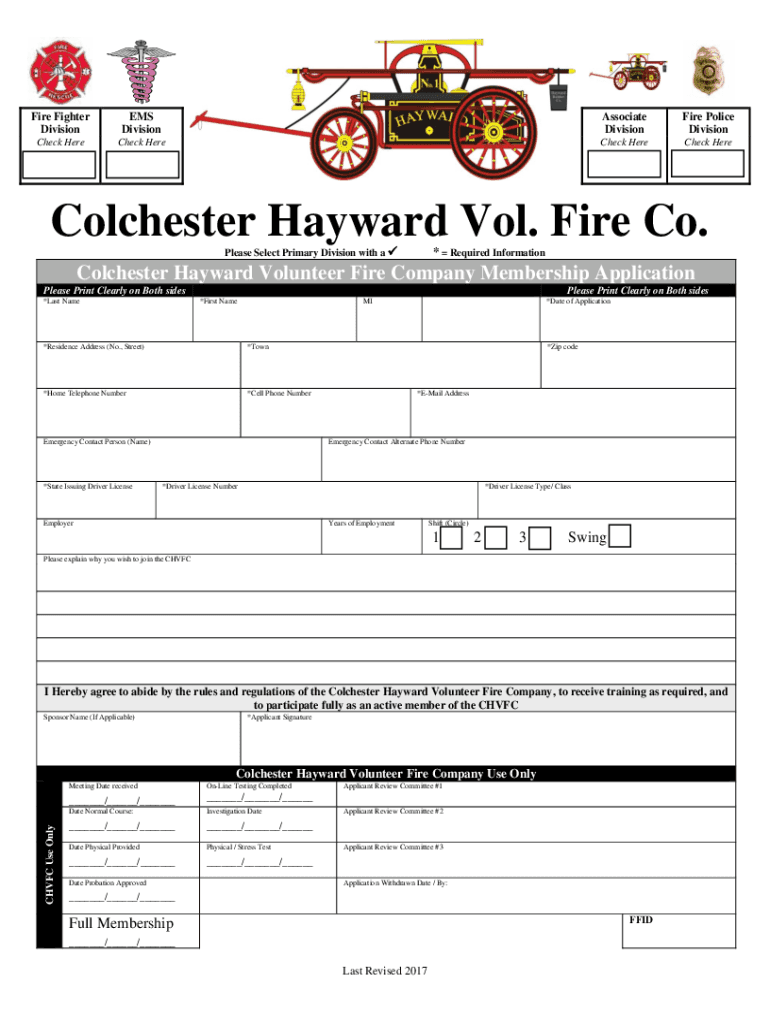 Fillable Online New Membership Application 2 Sidedw HP  Form