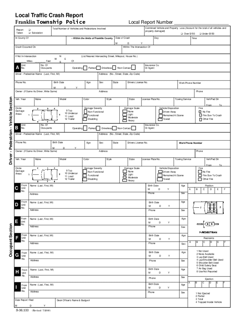 Myaccident Orgpennsylvania Accident ReportsOnline Crash Reports for Franklin Township Police Department  Form