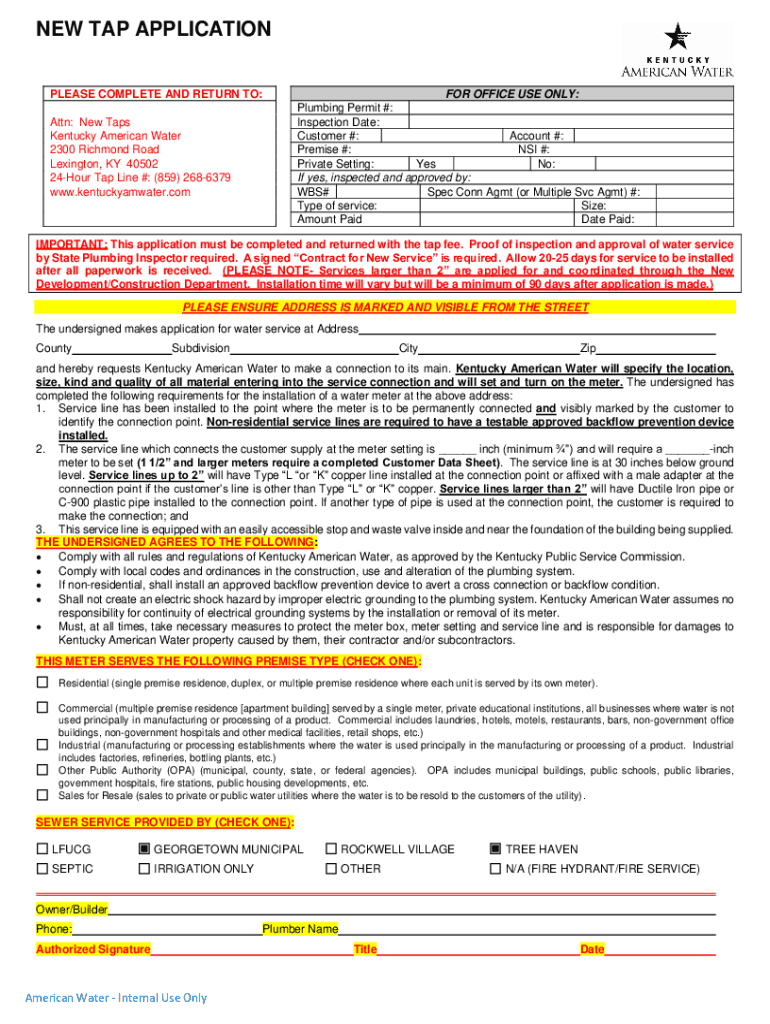 Www Amwater Com Kyaw ResourcesNEW SERVICE PROCESS American Water Works  Form