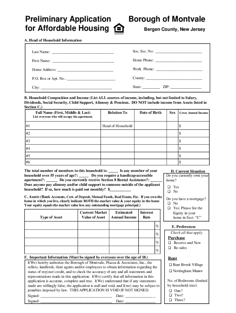 The Borough of Montvale the Borough of Montvale  Form