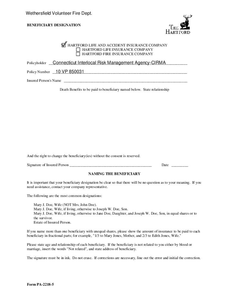 Www Countyoffice Orgwethersfield Volunteer FireWethersfield Volunteer Fire Department Company 1  Form