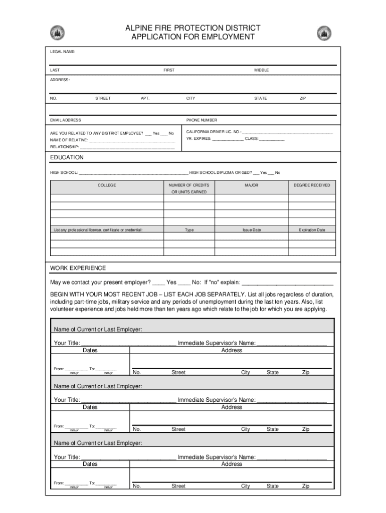 Www Alpinefire Org Files 4a4835c93INVITES APPLICATIONS for FIREFIGHTEREMT APPLICATION PERIOD  Form