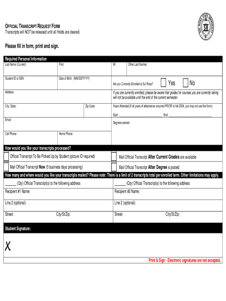  Official Transcript Request Form 061413 DOCX 2020-2024