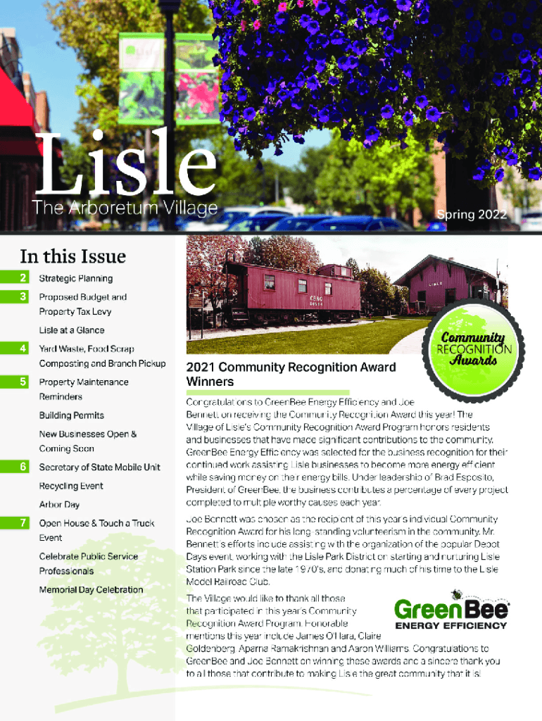 IL Village of Lisle Newsletter  Form