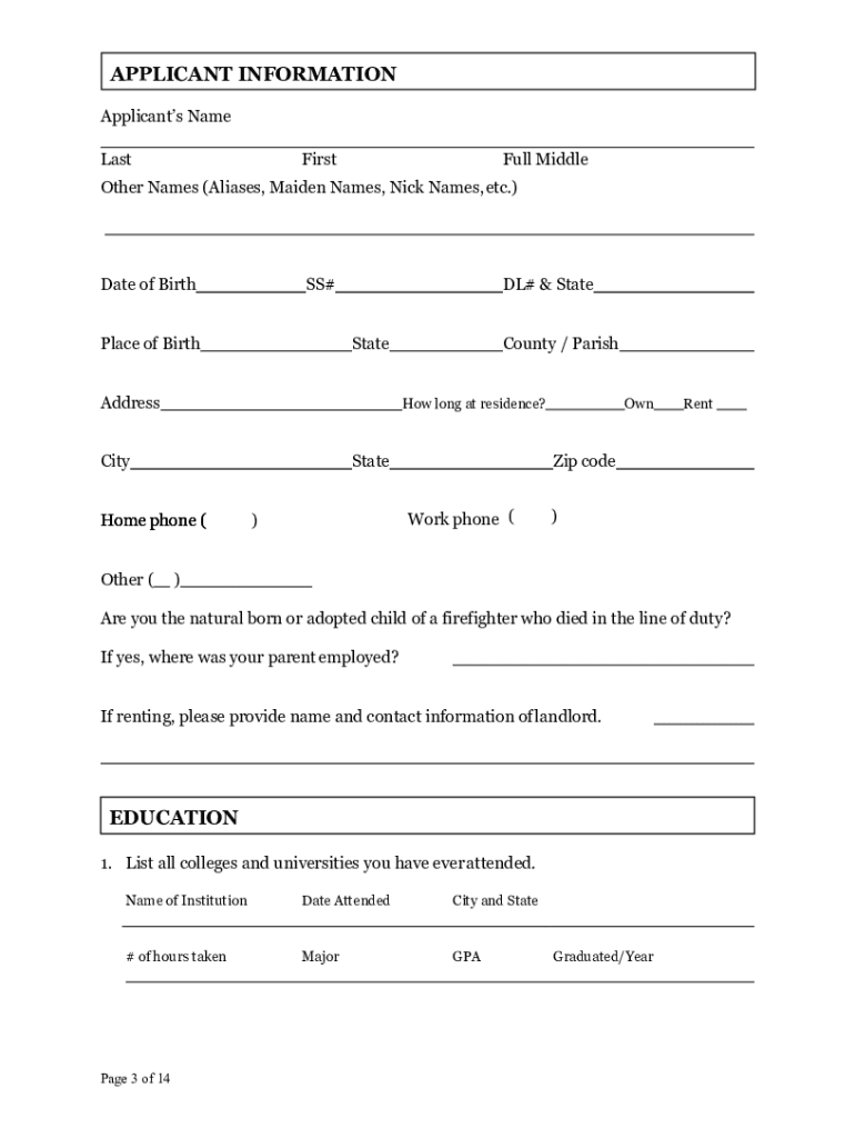 CITY of GEORGETOWN FIRE DEPARTMENT  Form