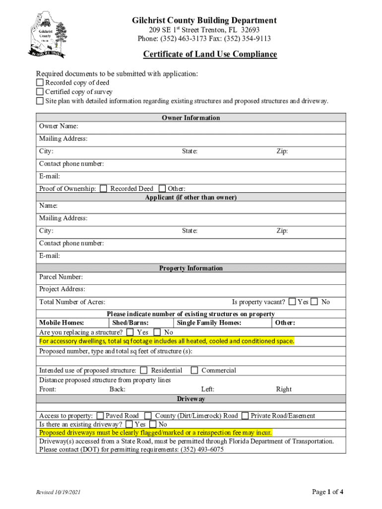 Gilchrist Fl Us Wp Content UploadsGilchrist County Building Permitting Guide NEW HOME CONSTRUCTION  Form