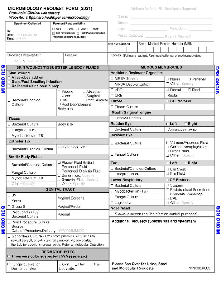  Microbiology Request 2021-2024