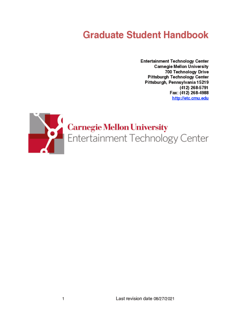 Www Etc Cmu EduCMU2013 Student HandbookGraduate Student Handbook Carnegie Mellon University  Form