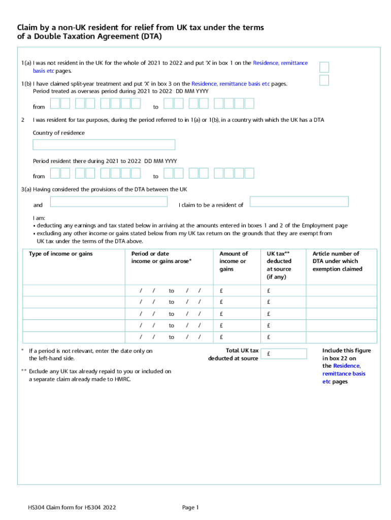  Non Residents Relief under Double Taxation Agreements 2022-2024