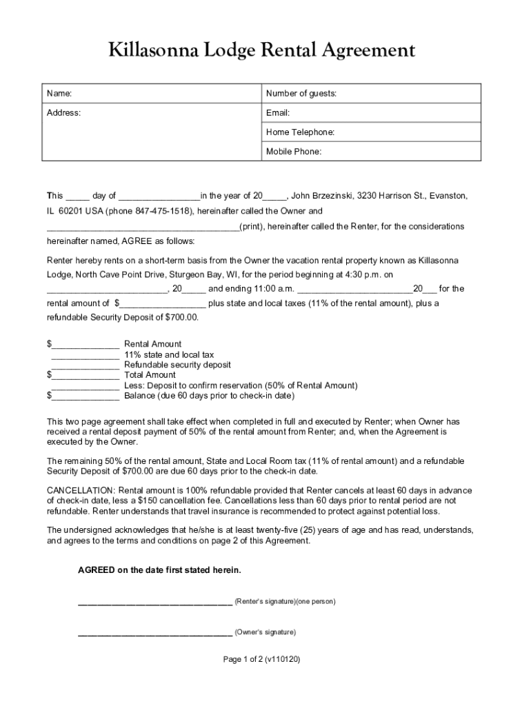 Www pdfFiller Com43536884 Killasonna Lodge Killasonna Lodge Fill Online, Printable, Fillable, Blank  Form