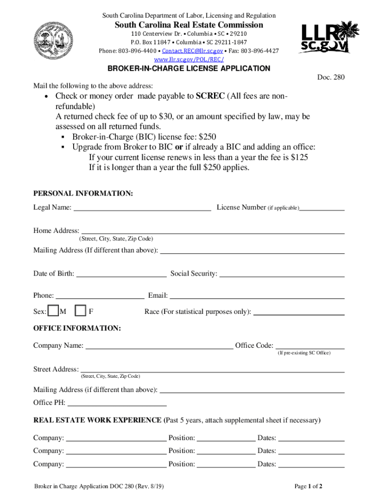 Licensing and Regulation South Carolina Department of Labor  Form