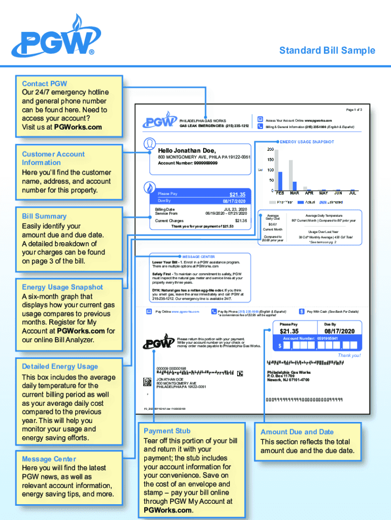  Pgw Bill Sample 2021-2024