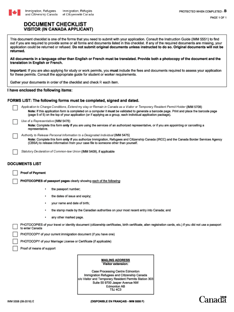  Canada IMM 5558 E 2018-2024