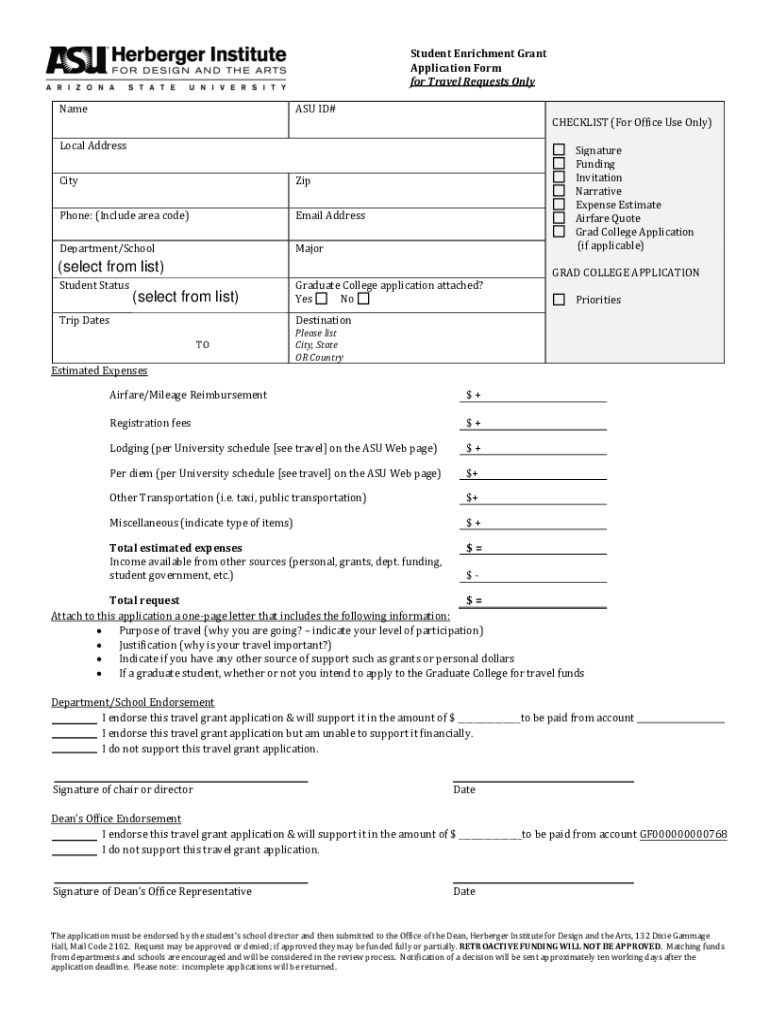  Cocodoc Comform306901607 Student Travel GrantStudent Travel Grant Program Application Form Fillable 2019-2024