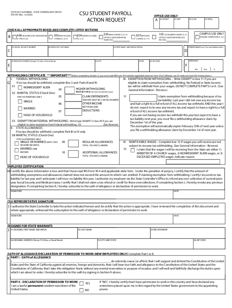  Csu Student Form 2020