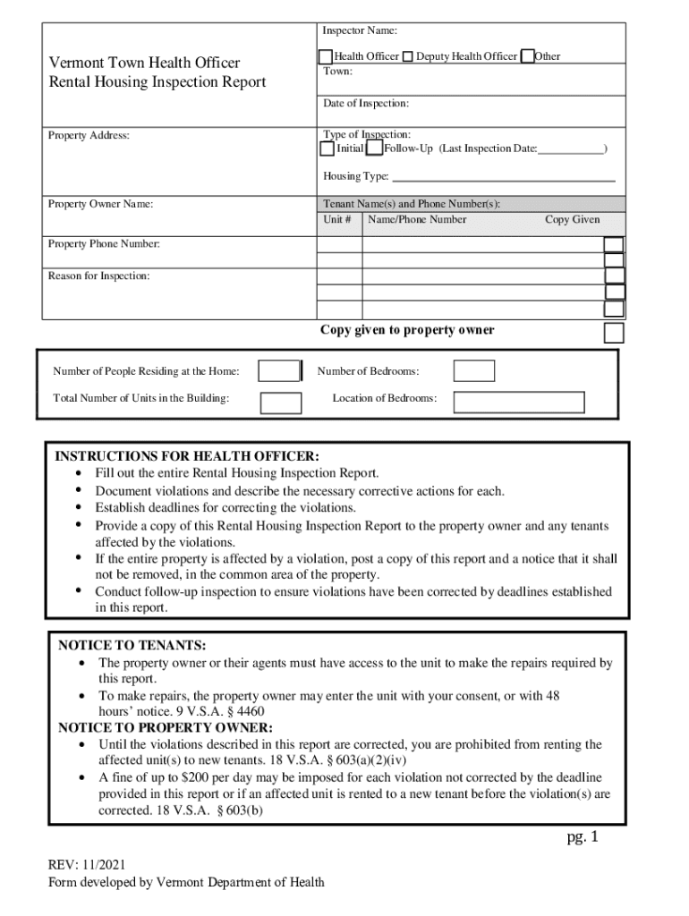 10 Printable Rental Inspection Checklist Forms and Templates pdfFiller