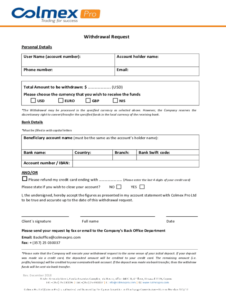 General Risk Disclosure Colmexpro Com  Form