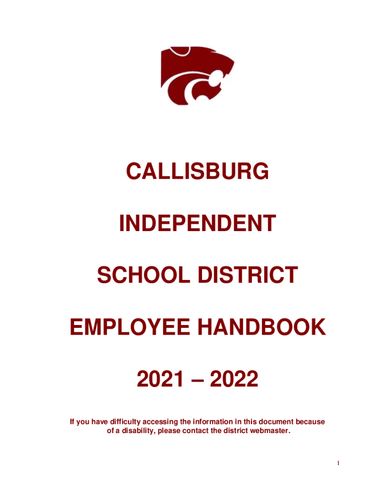 Callisburg Independent School District Student Handbook  Form