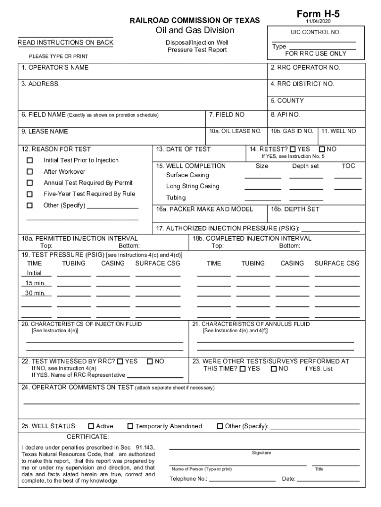 Form H5RAILROAD COMMISSION of TEXAS11042020Oil a
