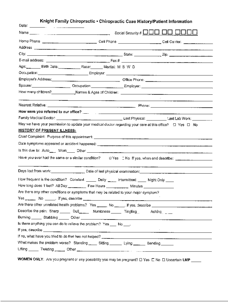 New Patient Medical Information Form