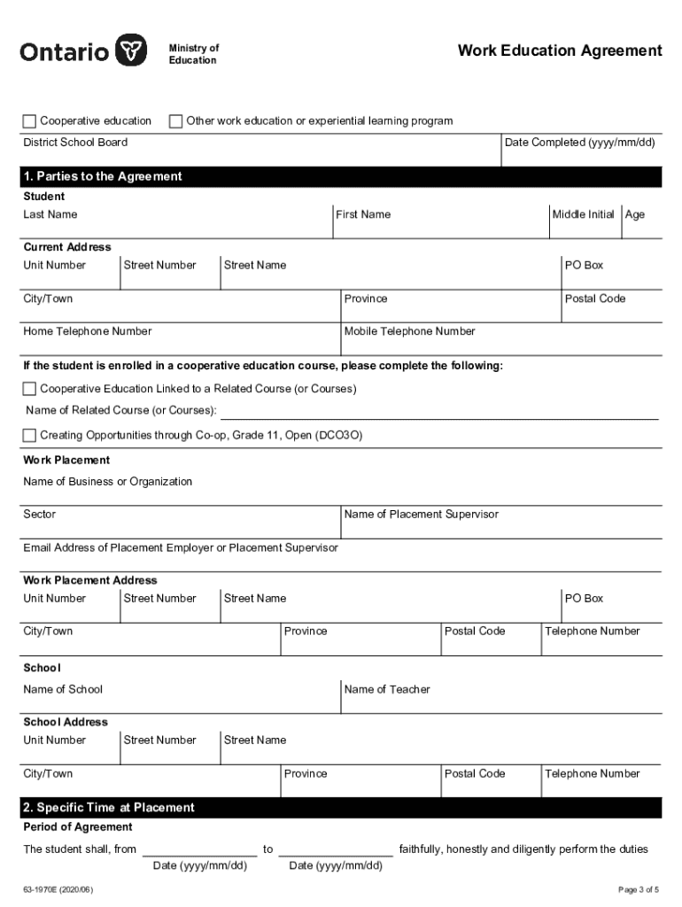  Work Education Agreement Work Education Agreement 2020-2024