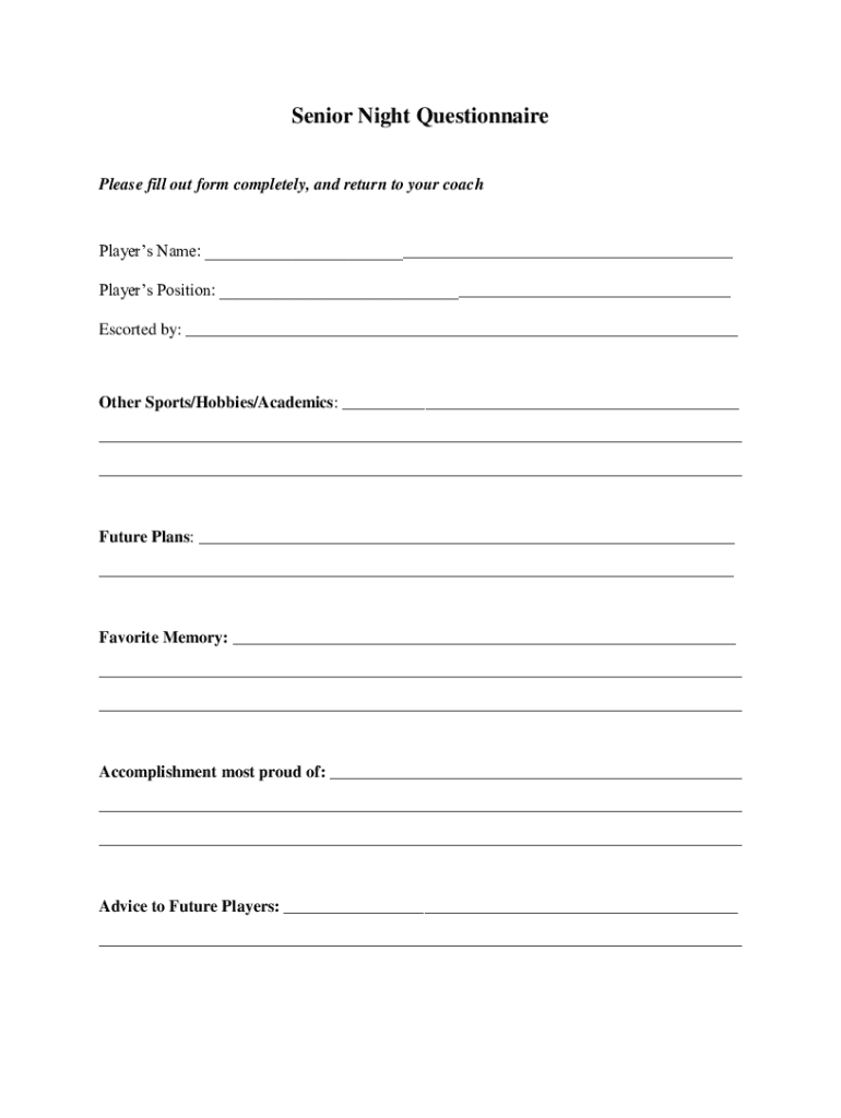 Cocosign Comform21834 Senior Night StudentCustomize Your eSignature to the Senior Night Questionnaire Form