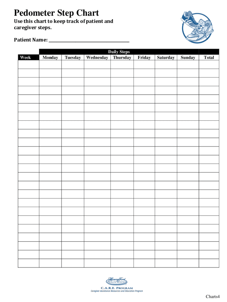 Pedometer Step Chart  Form