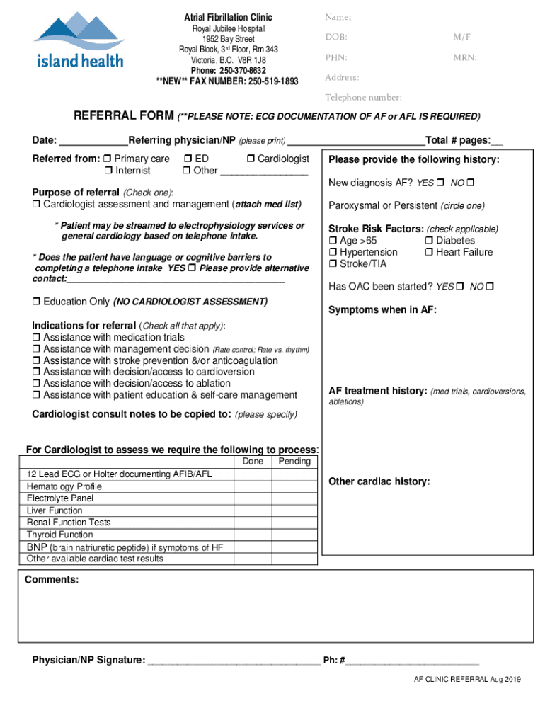  Afib Clinic Victoria Bc Fill and Sign Printable US Legal Forms 2019-2024