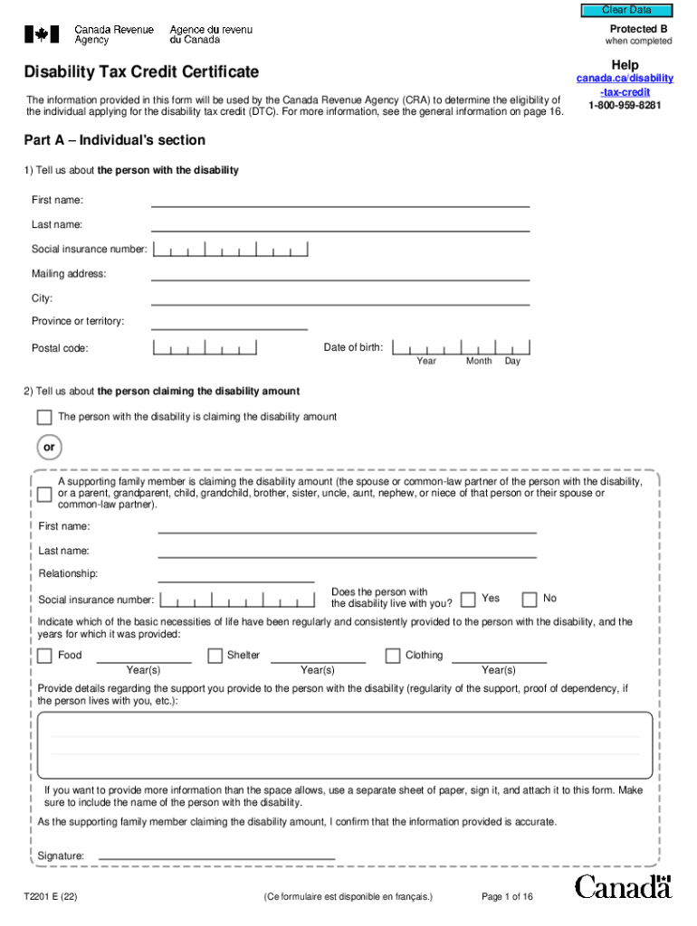 Disability Tax Credit Form