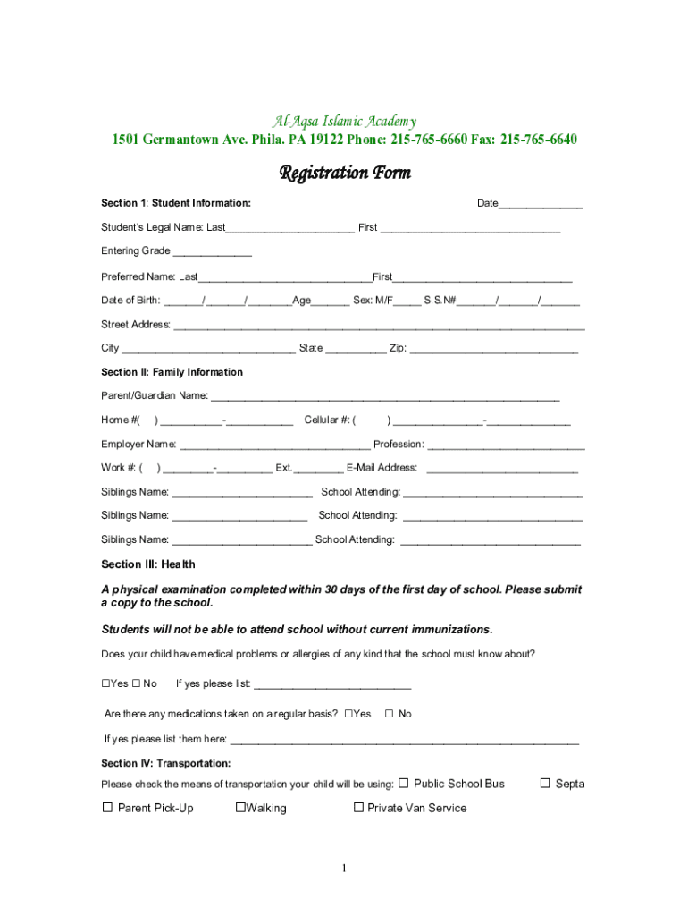 Al Aqsa Islamic AcademyPhiladelphia, PAPage 12Full Time  Form