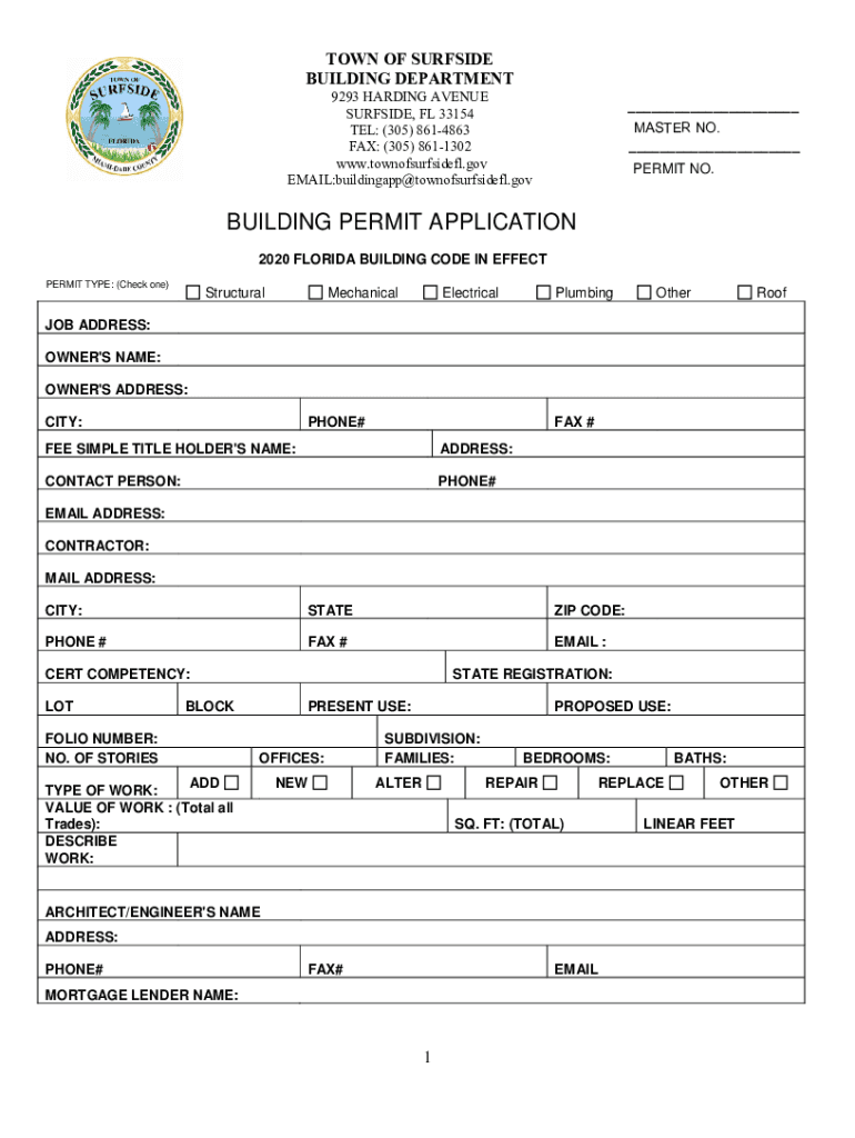 City of Surfside Building Department  Form