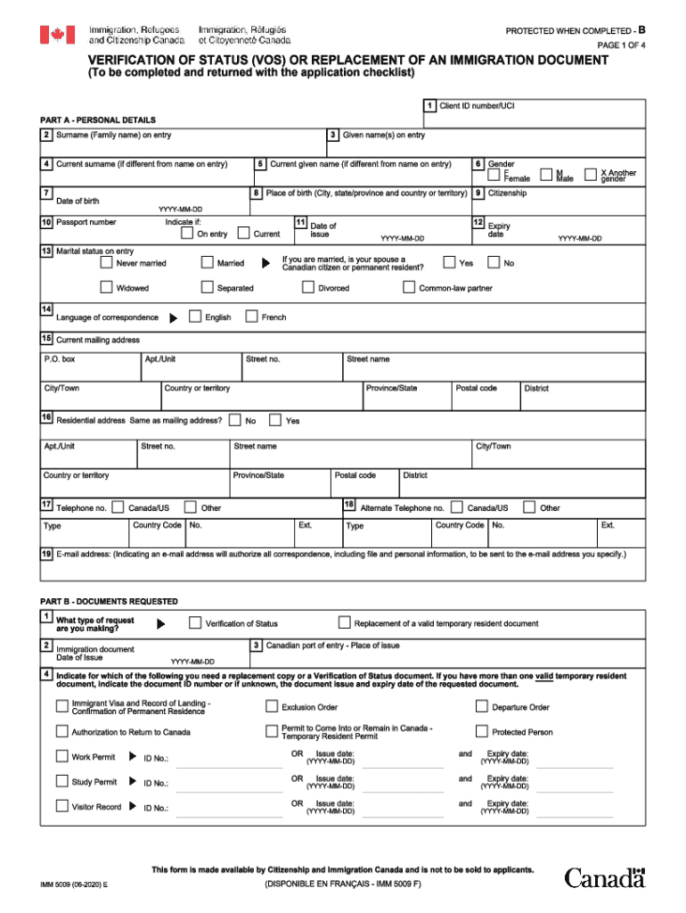  IMM 5009E Canada Ca 2020