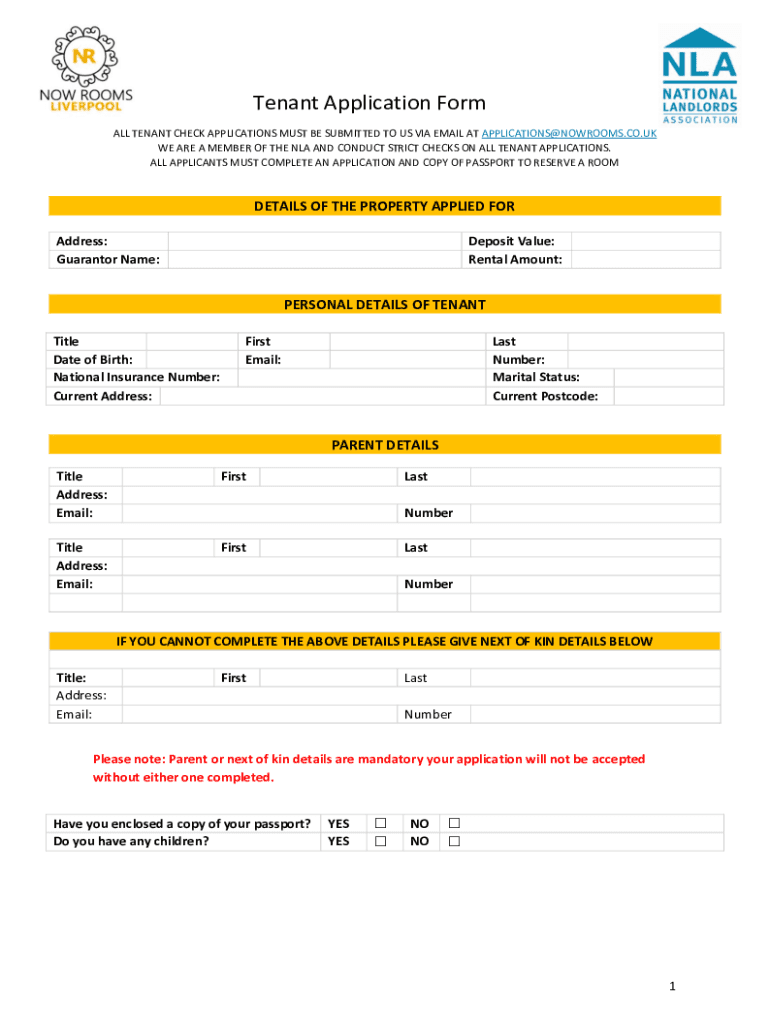 Now Rooms Liverpool Specialist HMO Lettings and Management  Form
