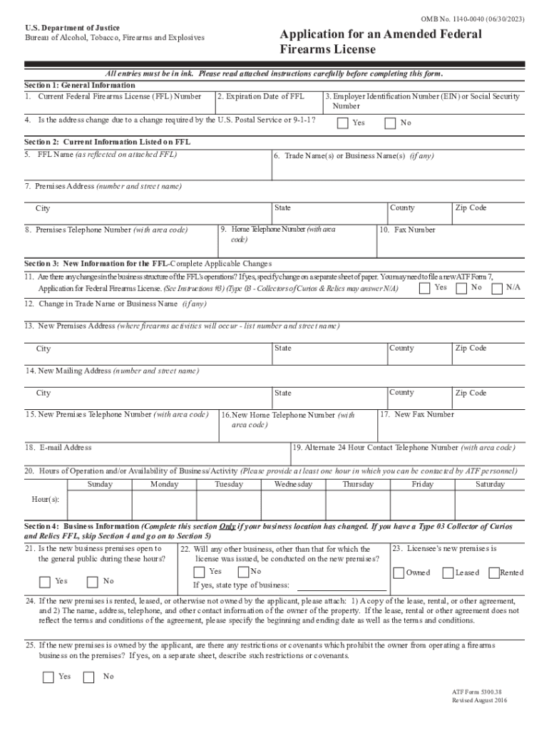  Federal Firearms License Atf 2016-2024