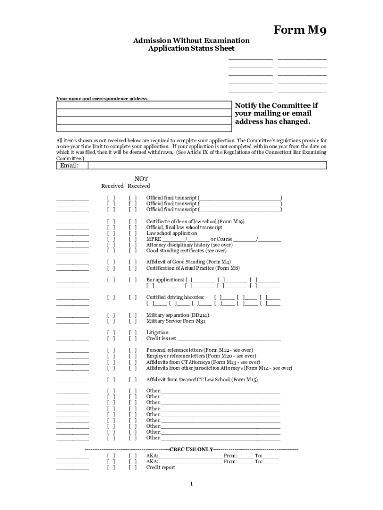  M9 Form 2021-2024