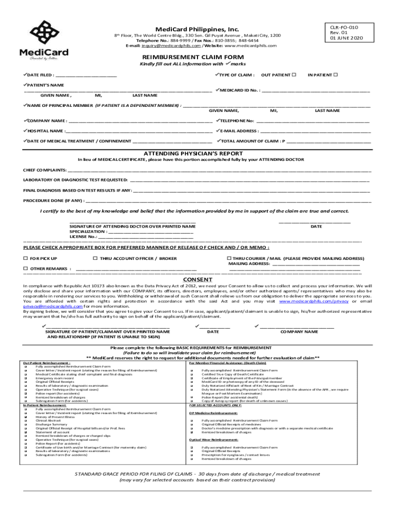 Medicard Reimbursement Claim  Form