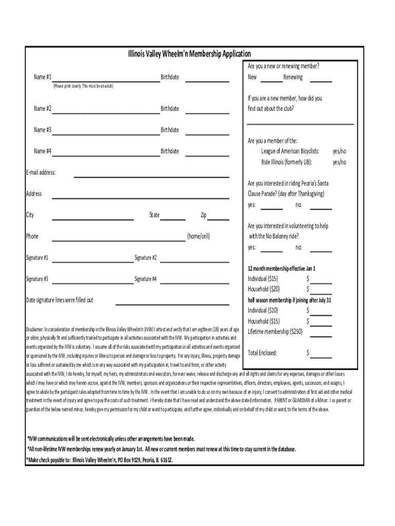 Draft Membership Form V02 Xlsx