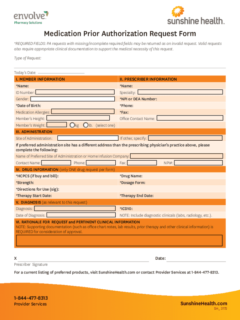  Medication Prior Authorization Request Form 2020-2024