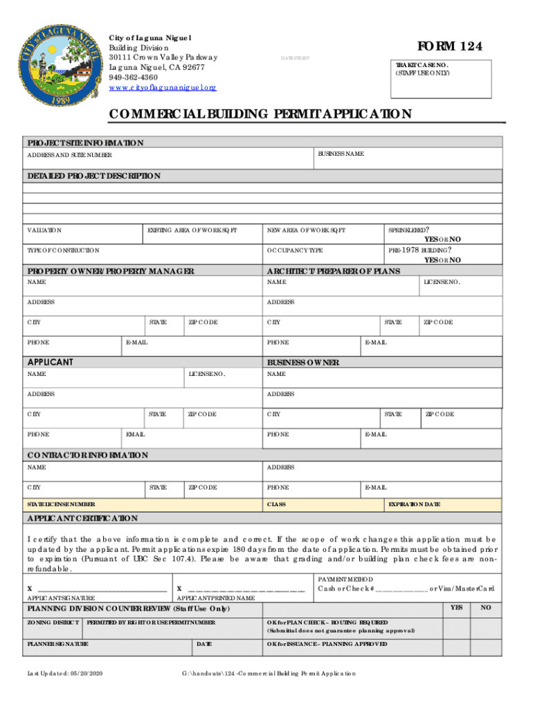 City Building Permit Application  Form