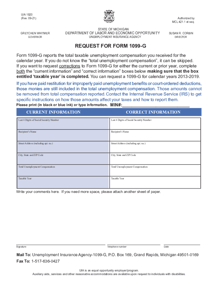  UIA 1920 Rev 09 21 Authorized by MCL 421 1 Et S 2021-2024