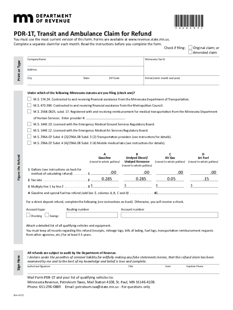  MN PDR 1T Form 2022-2024