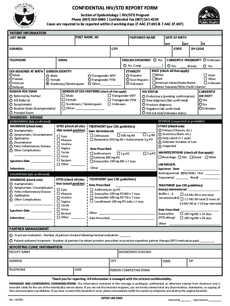  &amp;quot;HIVAIDS Confidential Case Report Forms Minnesota DeptTexas DSHS HIVSTD Program Disease ReportingHIVAIDS Case Reporting 2021-2024