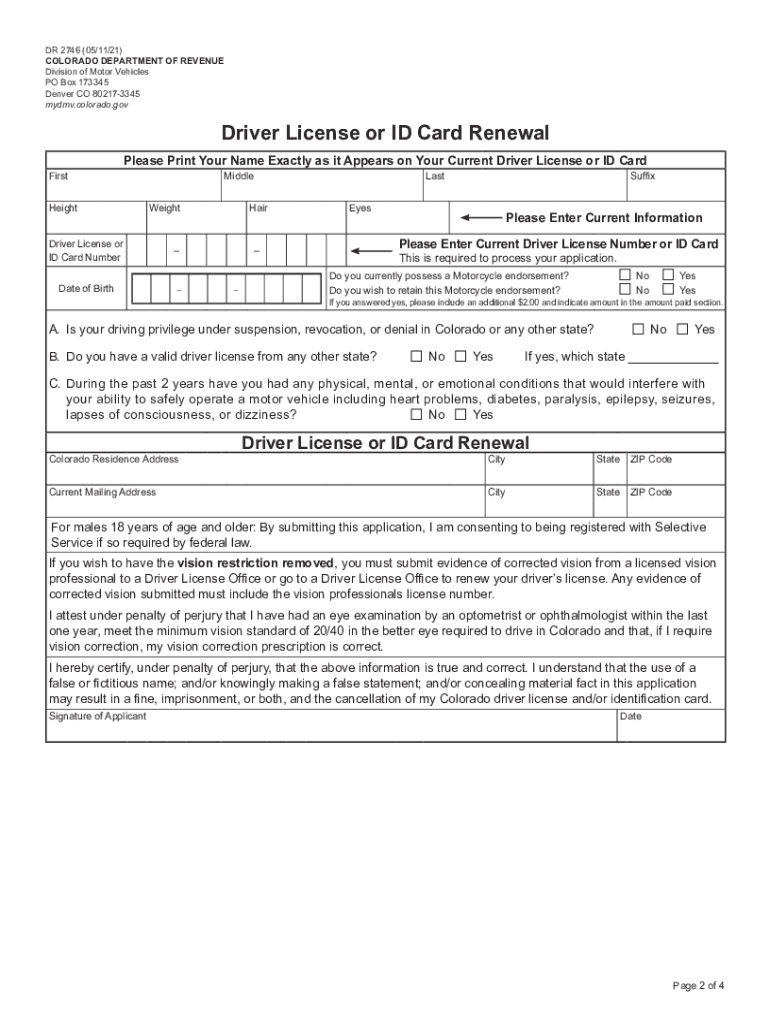 ID Renewal by Mail  Form