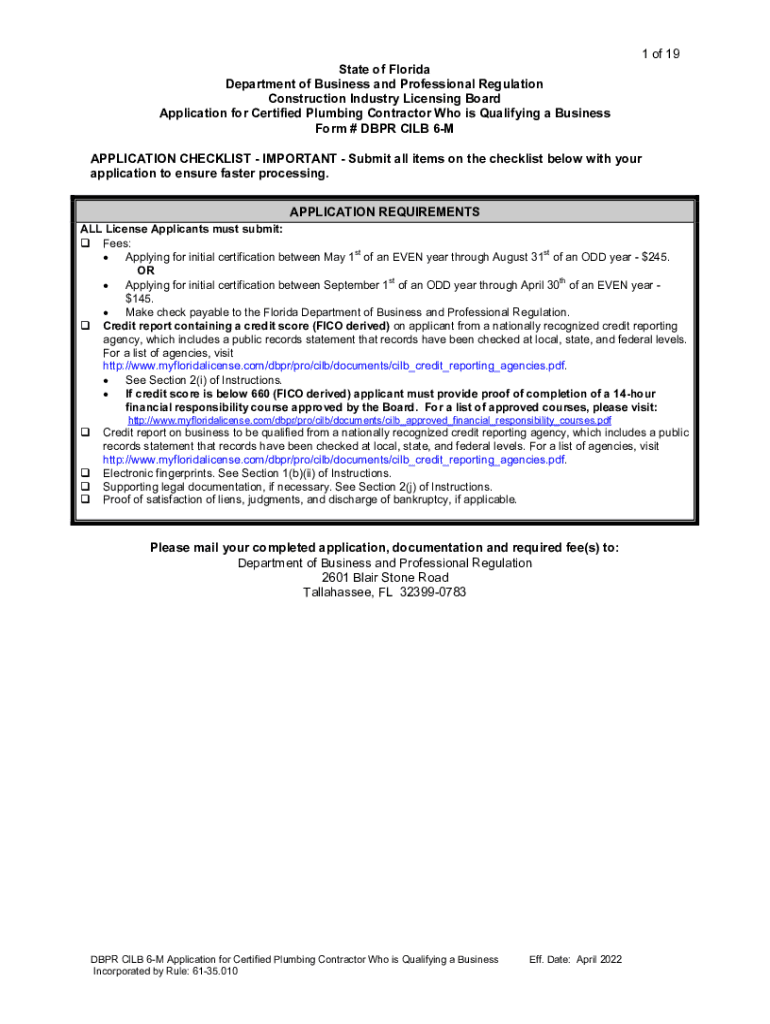 DBPR CILB 6 a Certified Contractor Qualifying BusinessDBPR CILB 6 a Certified Contractor Qualifying BusinessDBPR CILB 6 a Certif  Form